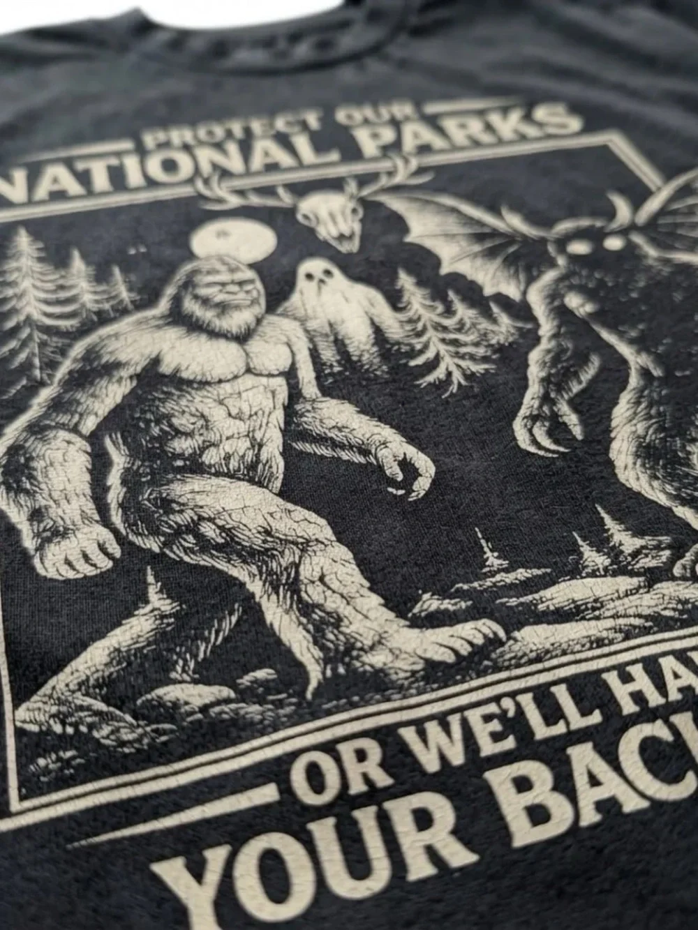 Black Tee with Cream National Parks Graphic